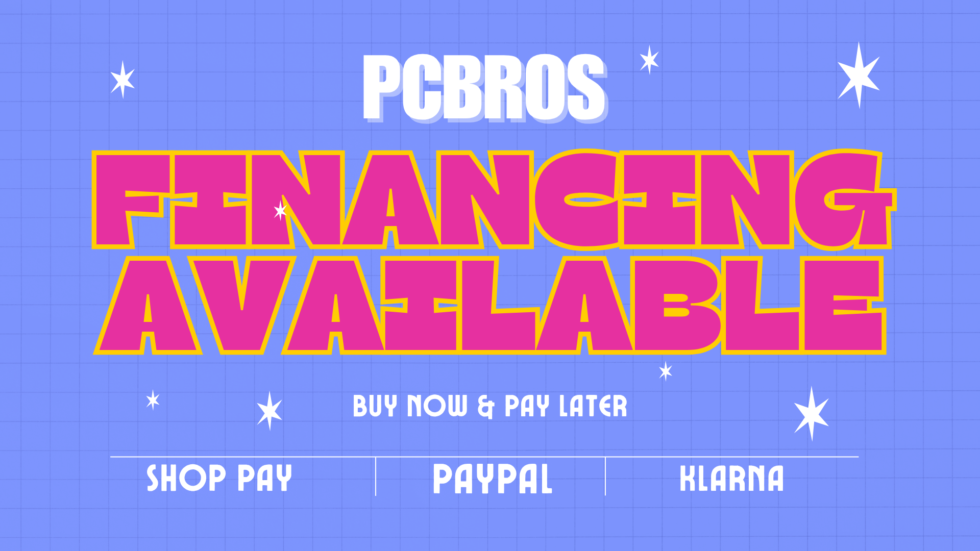 We take all forms of payments & Financing Available Now!